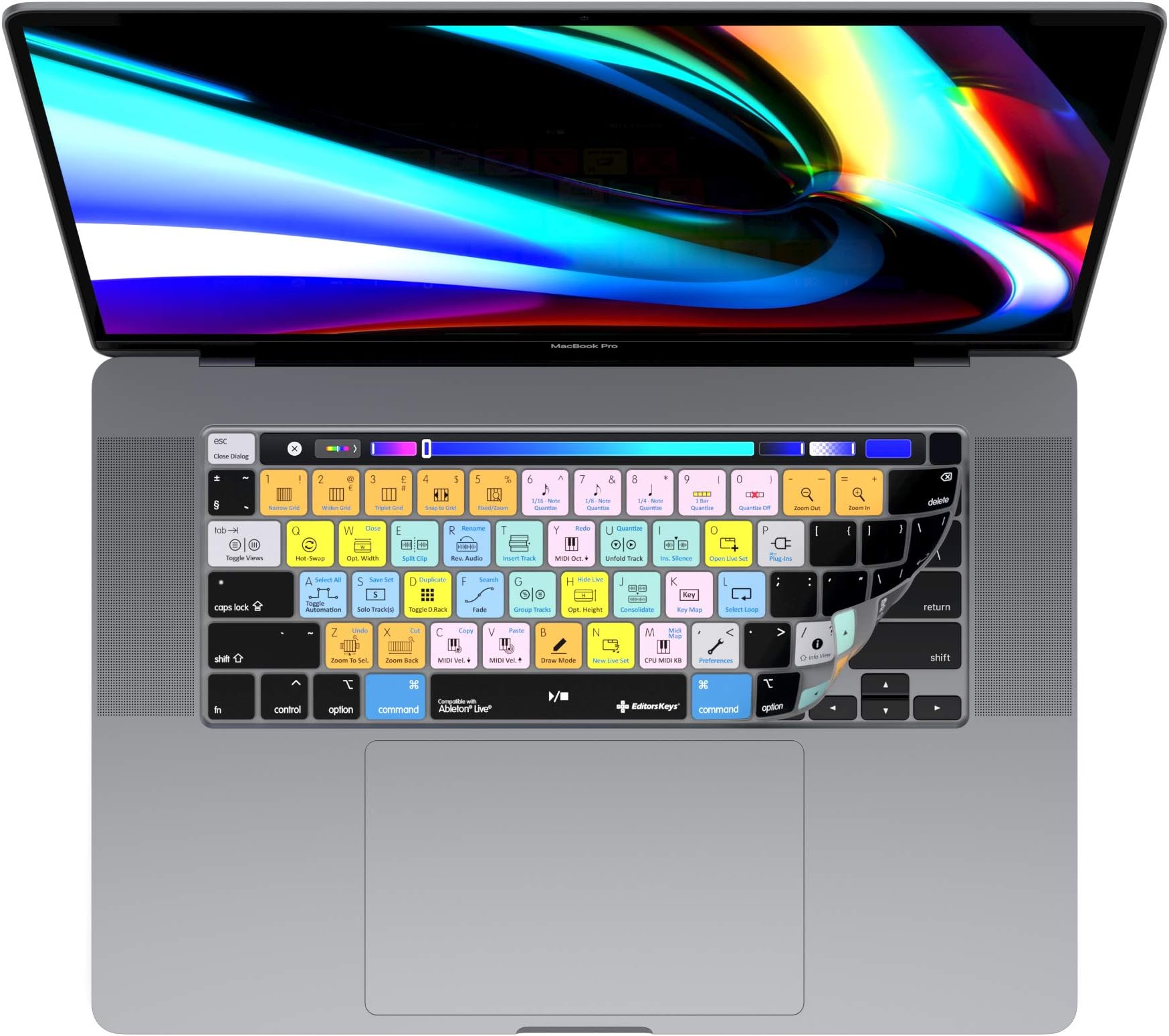 Ableton Live Keyboard Cover for 13" & 16" MacBook Pro 2020+ | Genuine Shortcut Cover by Editors Keys | Will not fit other MacBook models