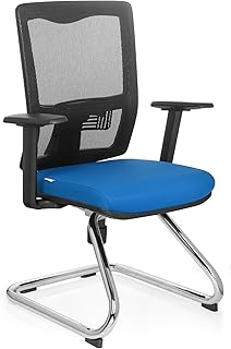 hjh OFFICE 731350 silla de confidente CARLTON PRO V tejido azul/negro silla visitante alta gama