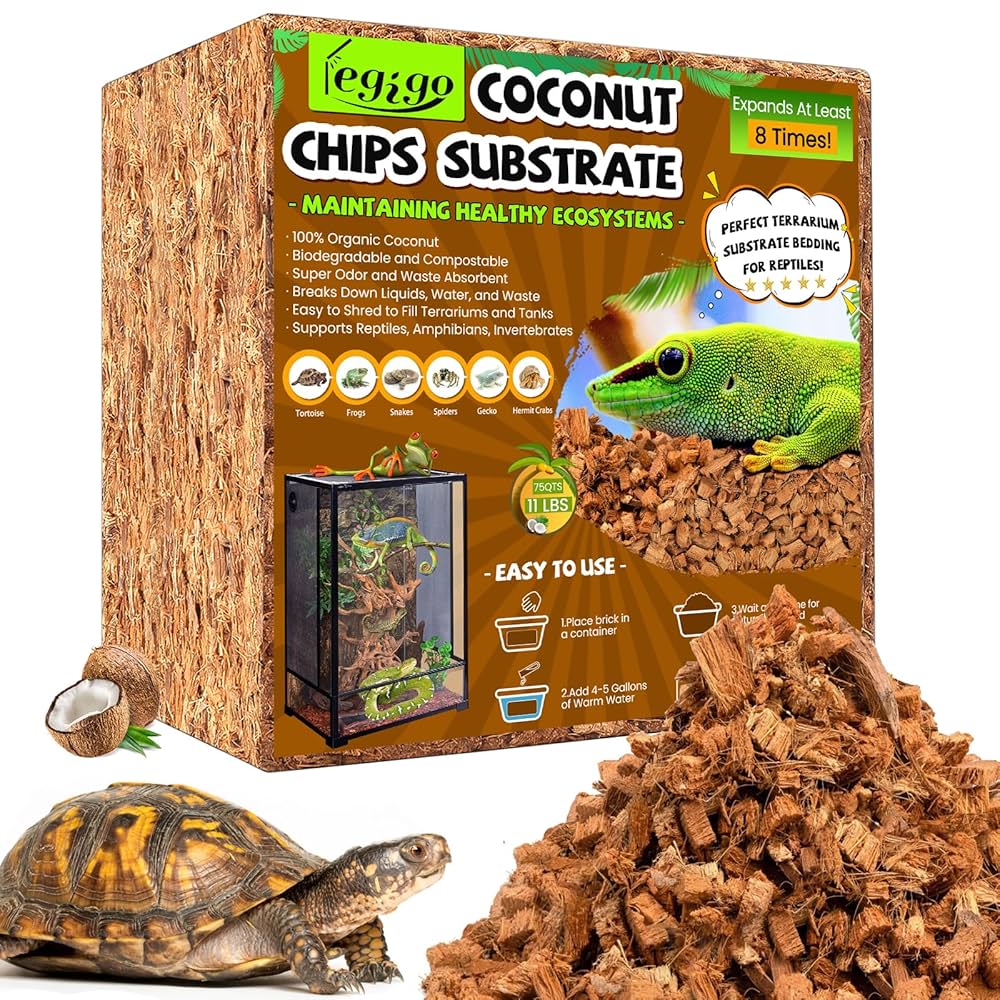 Fiber Good 10LB Coconut Chip Substrate Natural Reptile Bedding