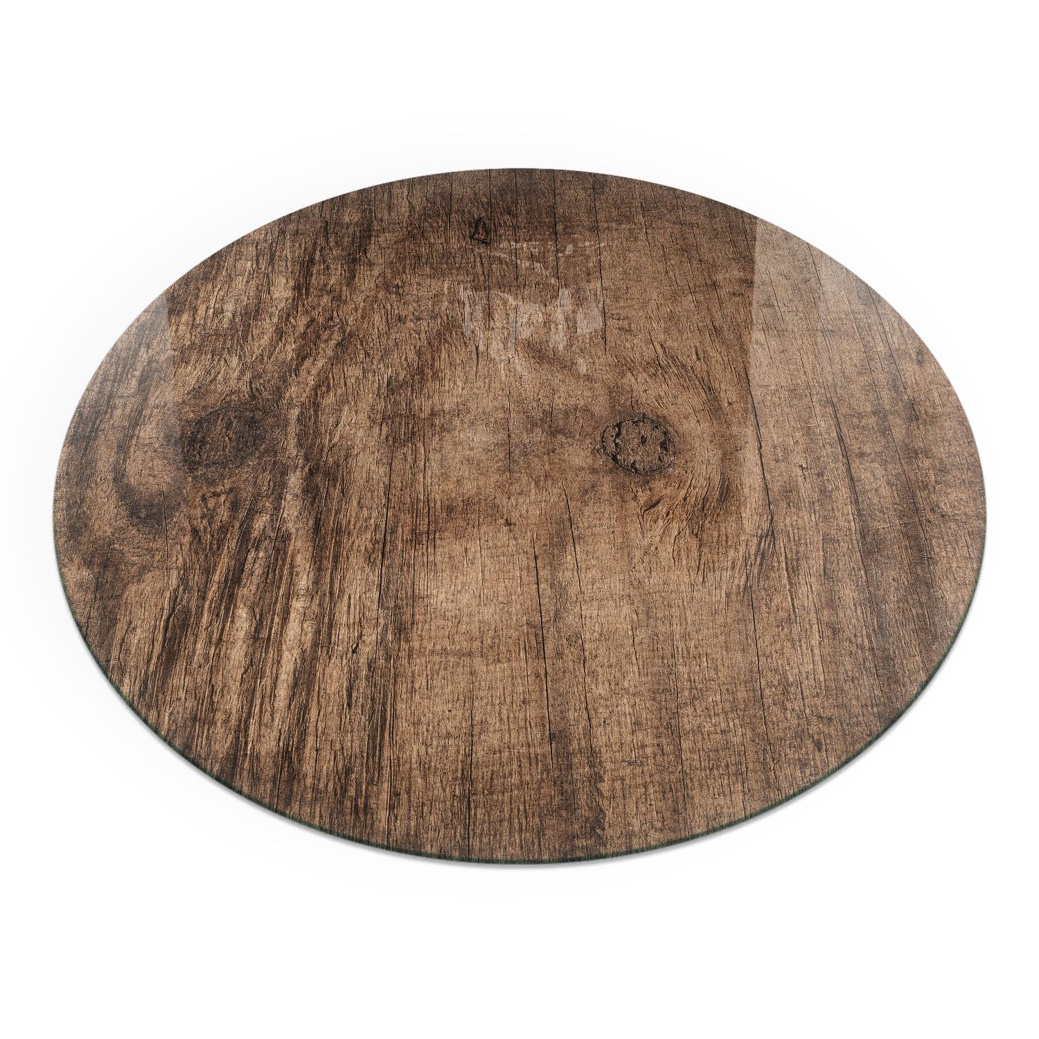 Verre pour cheminée ⌀ 90 cm motif bois pour un salon moderne et chaleureux