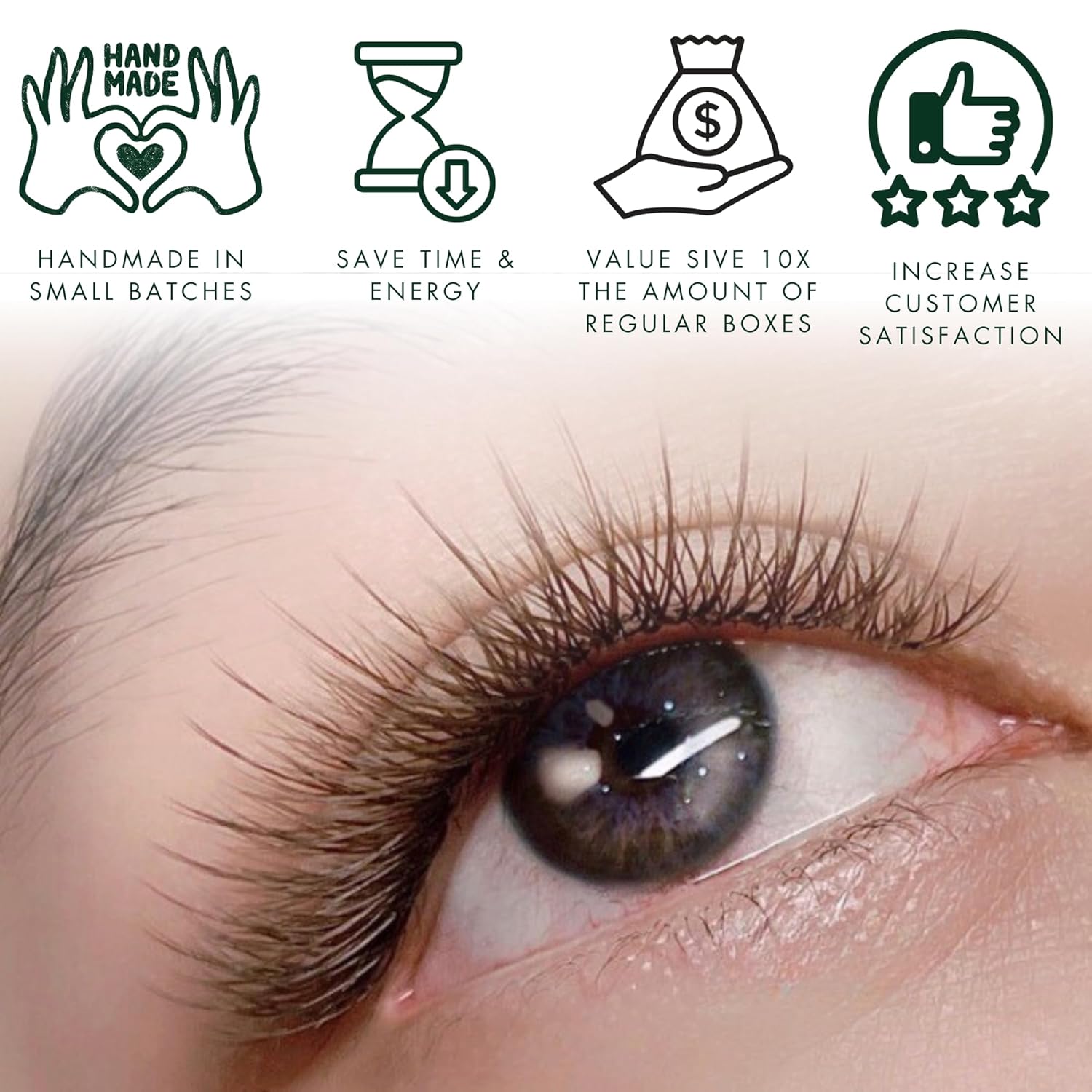 Wispy Promade Fans Box - Black & Brown - C,CC, D Curl - Mix multiple sizes in 1 | Easy pick-up | Premade volume fans for eyelashes extensions (BROWN | XXL BOX 1200 FANS, D Curl 9-13mm)