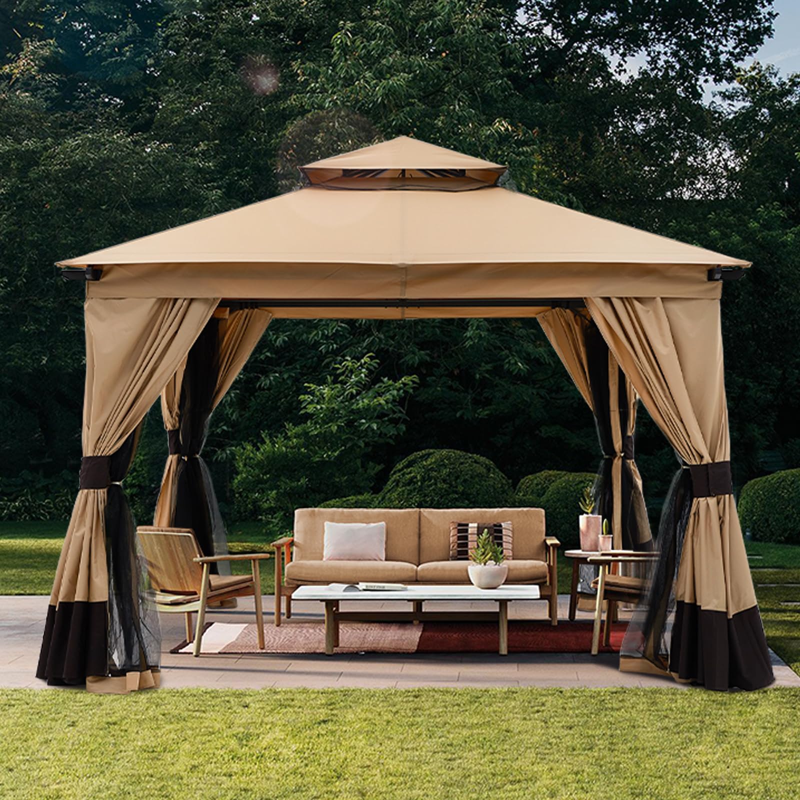 Amazon.com : 10'x10' Patio Outdoor Gazebo with Netting by Amazon.com : 10'x10' Patio Outdoor Gazebo with Netting by
