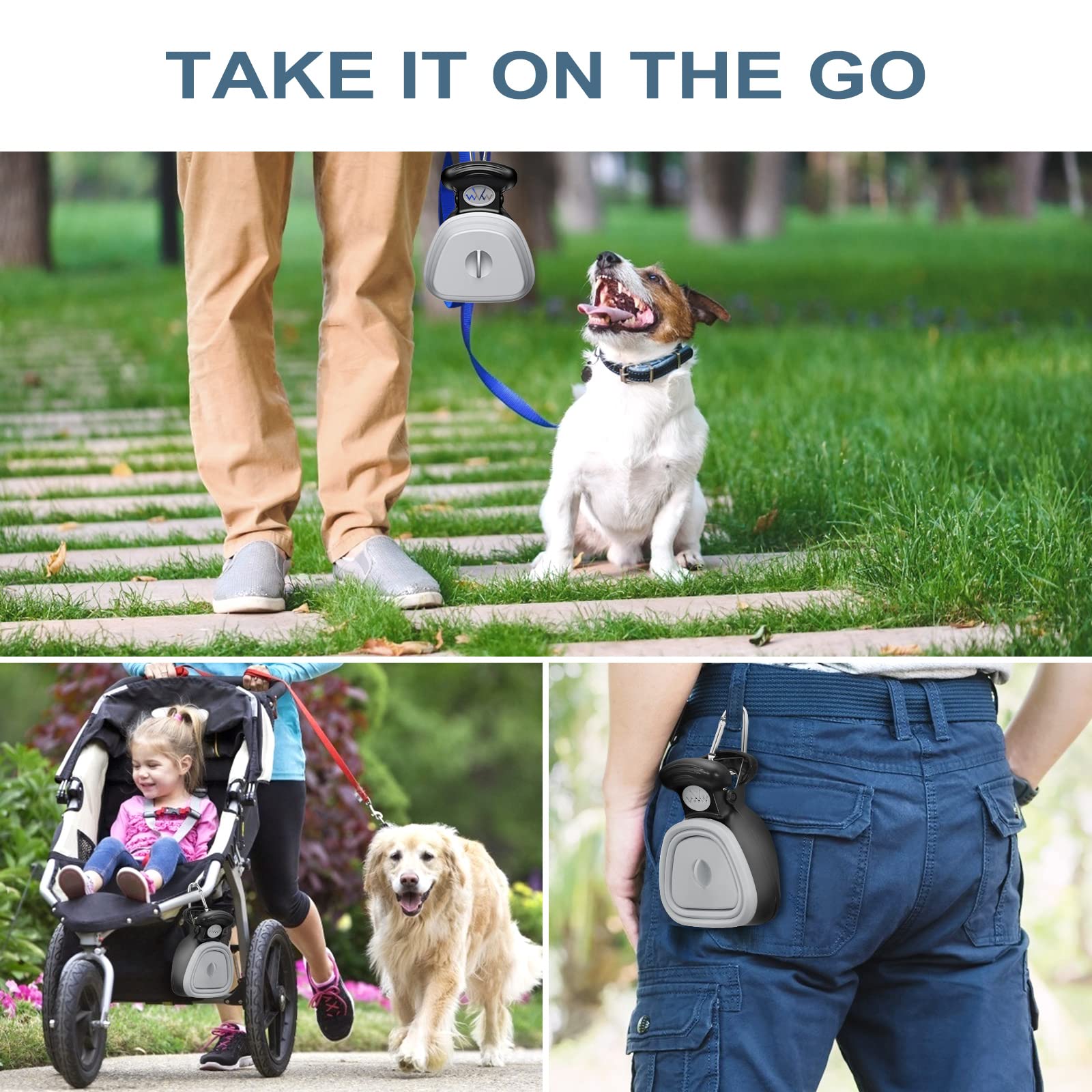Pinza per Escrementi di Cani, Scoop per Animali Domestici, Raccogli Cacca Cane e Gatto con Dispenser Bag, Portatile Raccoglitore di Cacca (Include 1 Rotolo di Sacchi per Rifiuti)