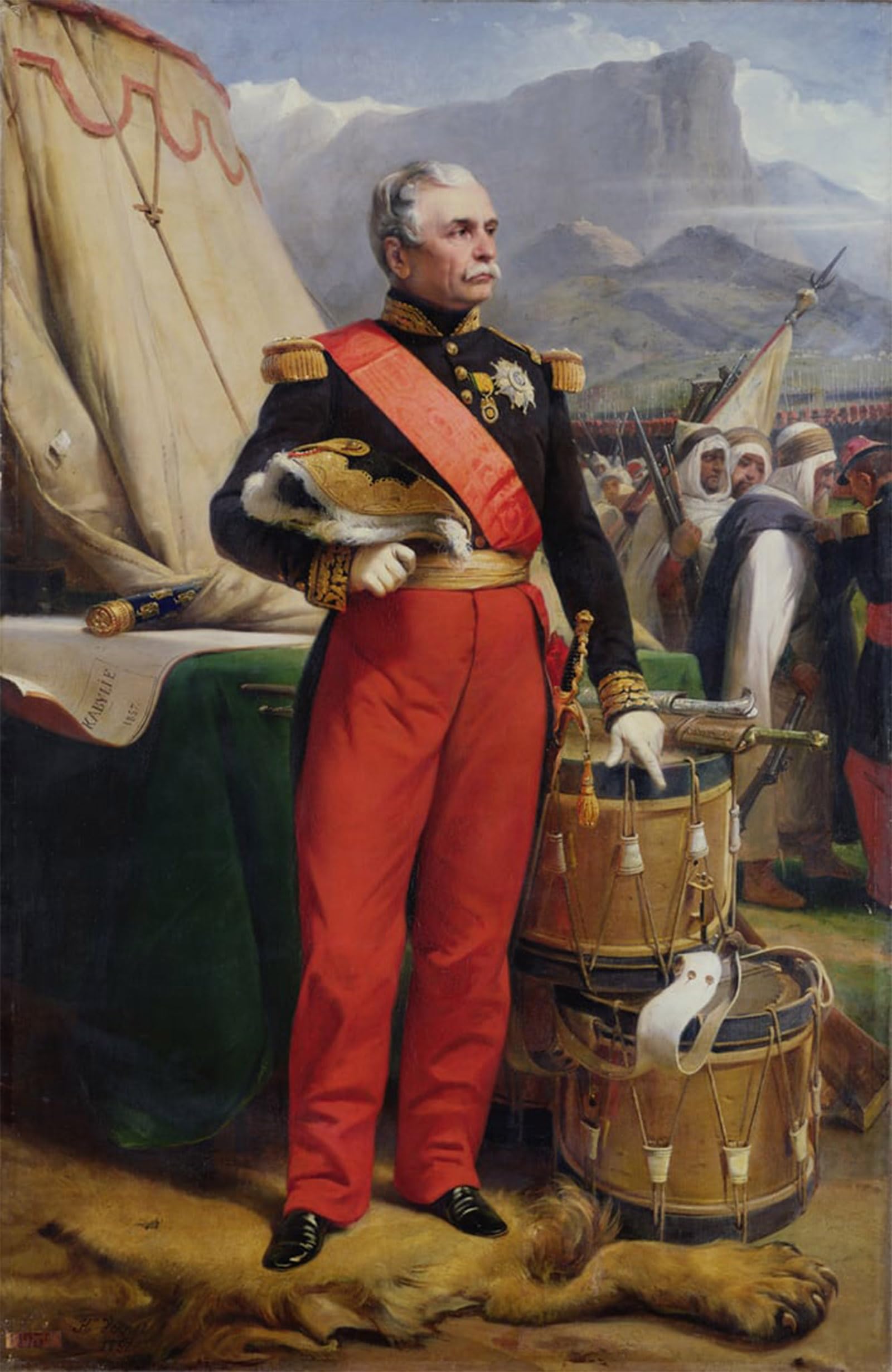 POSTERIIk Vintage Classic Picture Landscape Artwork Count Jacques Louis De Randon Marshal of France by Emile Jean Horace Vernet Portrait Canvas Painting for Office Home Decor 60x90cm