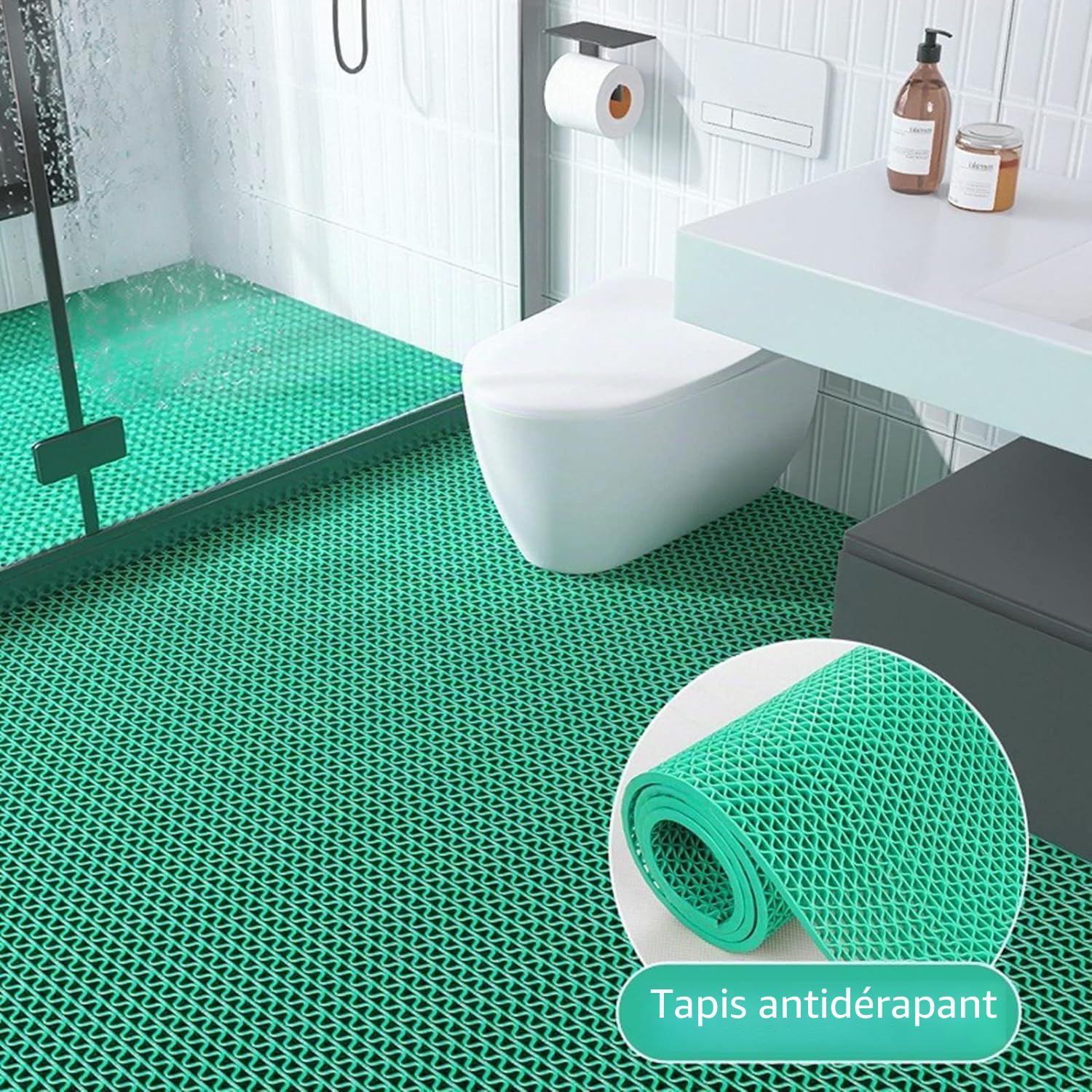 BWKJMY Tapis d'extérieur antidérapant en caoutchouc robuste pour salle de bain, piscine, hôtel, cuisine, restaurant - 300 x 90 cm