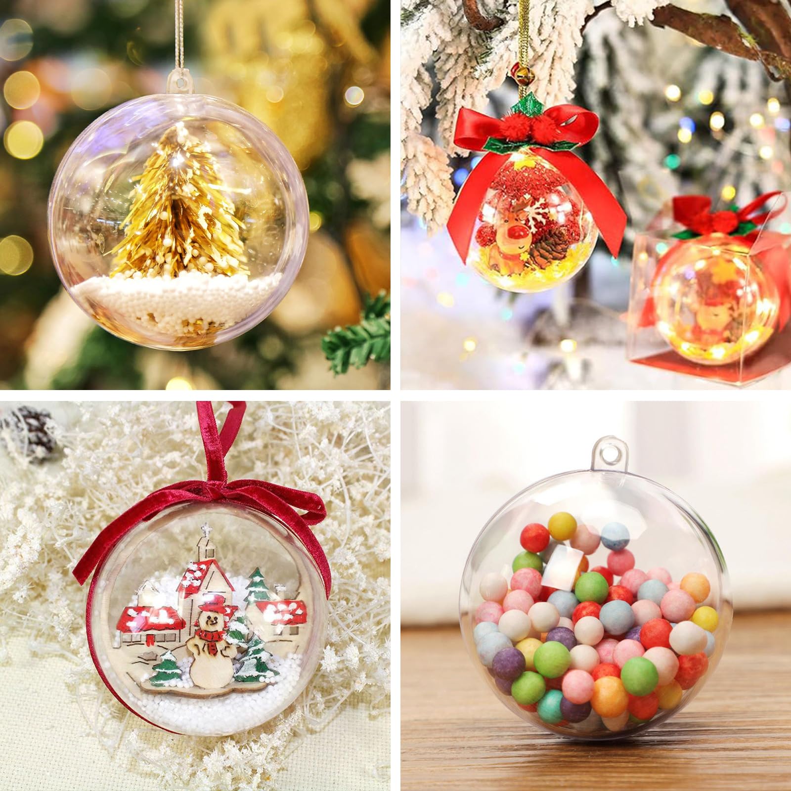 15 Stück Klare Christbaumkugeln Zum Befüllen – DIY Bastelset Mit 30 Hälften, 7 Cm Durchmesser – Perfekt Für Badebomben, Geschenke & Deko