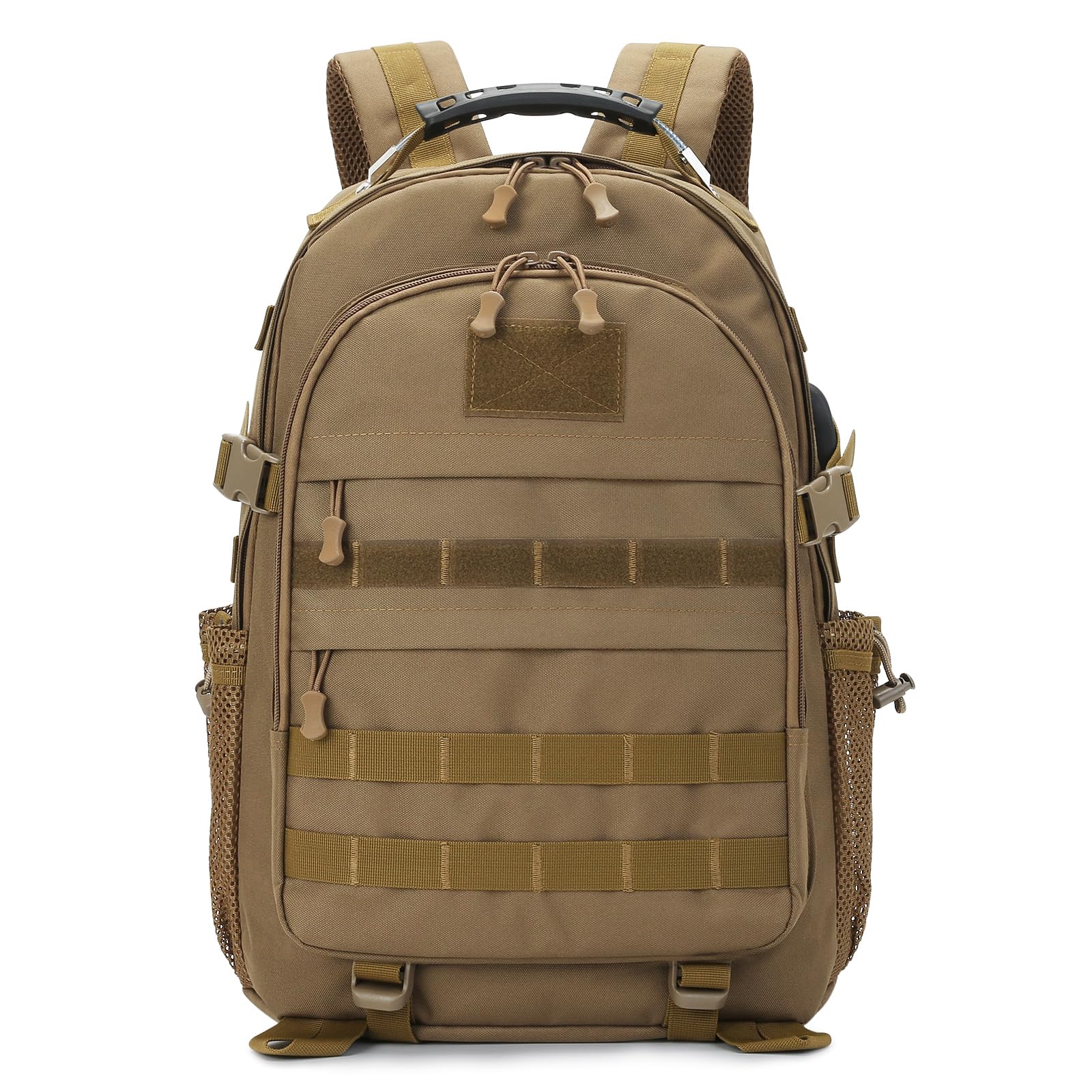 HUNTVP Mochila táctica militar de 40 L, mochila grande del ejército de 3 días, mochila de asalto Molle, mochila de caza WR, Marrón oscuro, Mochila táctica Militray, mochila táctica de senderismo