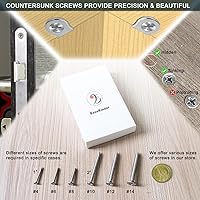 Vista 5 de Tornillos para madera, 120 tornillos Phillips de cabeza plana, tornillo de acero inoxidable 304 con kit de avellanado de madera ajustable