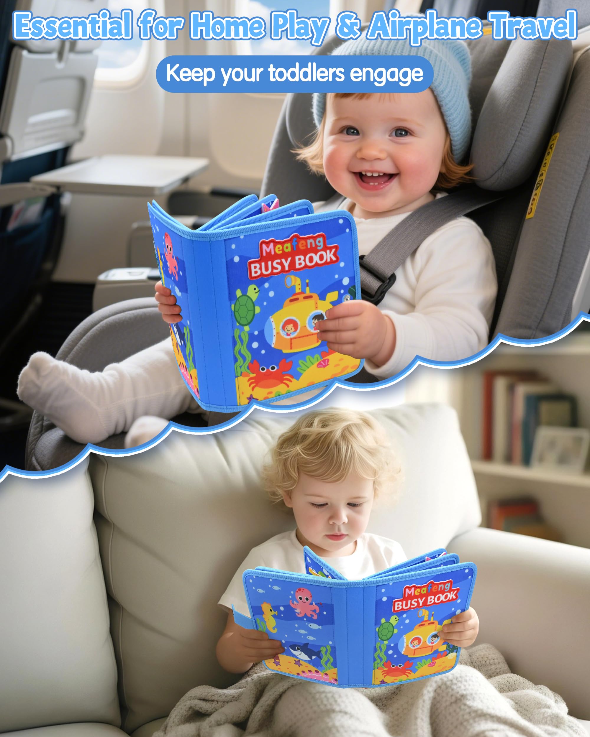 Zabawka dla niemowląt 1 rok Busy Board Montessori, wiek 1 rok, z 6 warstwami desek, zabawka dla dzieci w wieku 1, 2, 3, 4 lata, zabawki do aktywności i rozwoju, prezent dla dzieci w wieku 1–3