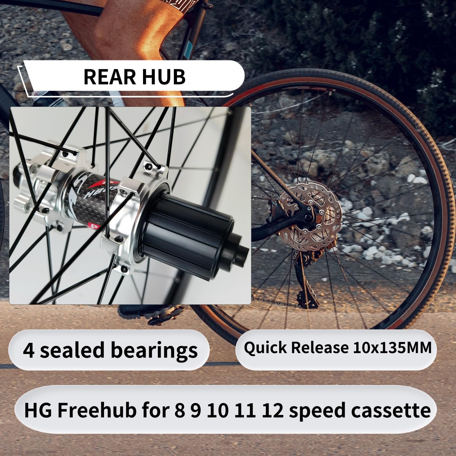 Paire De Roues Vélo 700C - Hauteur 27mm - 622x17C - Aluminium - Freins à Disque