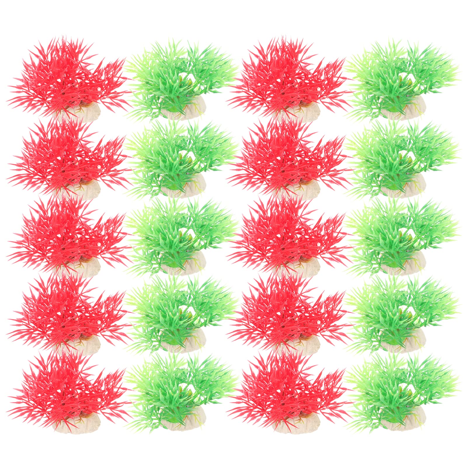 BESPORTBLE 4 Juegos Plantas De Agua De Plástico Simuladas Pecera De Arranque Peces De Acuario Plantas De Acuario Suaves Pequeña Hierba De Acuario Peceras El Plastico 20 Piezas * 4