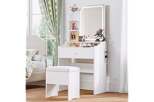 LIKIMIO Vanity Table Set With Mirror, Lights, and Chair