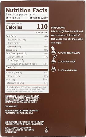 Starbucks Hot Cocoa Mix Double Chocolate 8 Cups