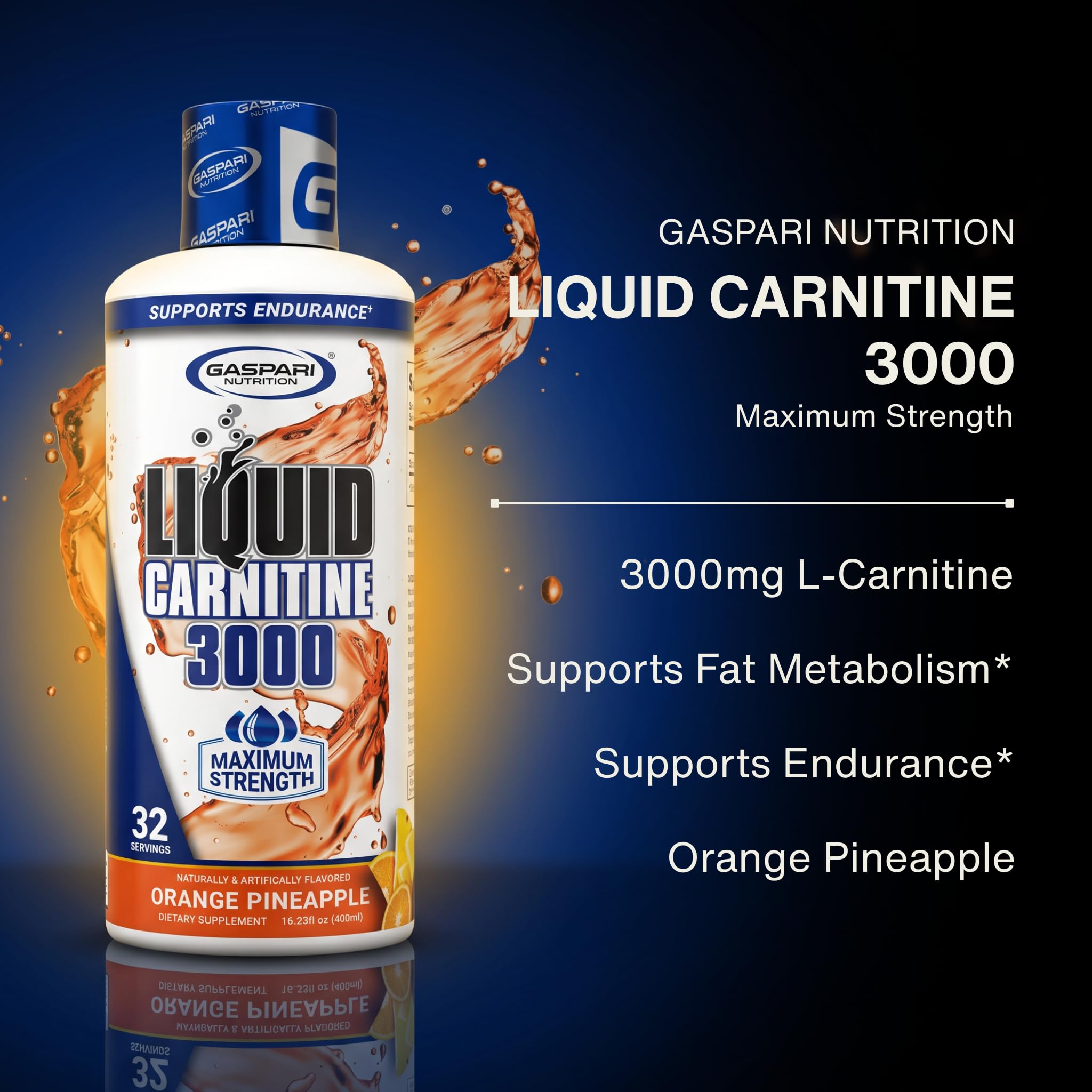 Amazon.com: Gaspari Nutrition Liquid L-Carnitine 3000, Stimulant Free,  Increased Metabolism, Enhanced Energy, Non GMO, Gluten Free, BPA Free (32  Servings, Sour Watermelon) : Health & Household