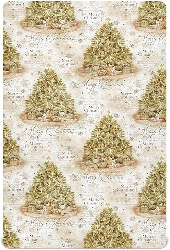 Miniatura 1 de Christmas Tree Crib Sheets - Stretchy Fitted Crib Sheets for Boys Girls, Unisex Cozy Baby Crib Sheet 27 x 39 x 5 Inches