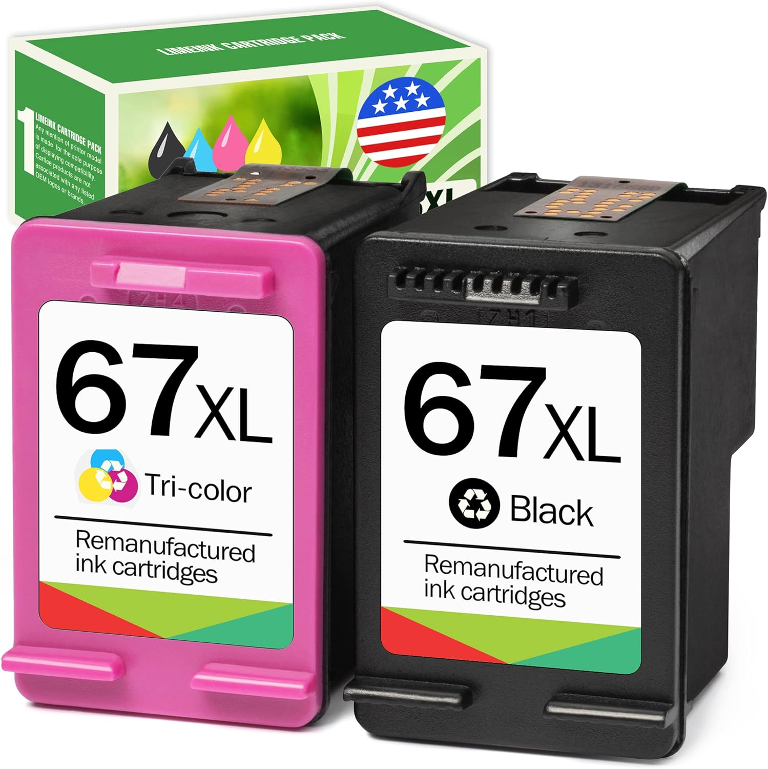 Limeink Remanufactured Ink Cartridge Replacement for HP Ink 67 XL for