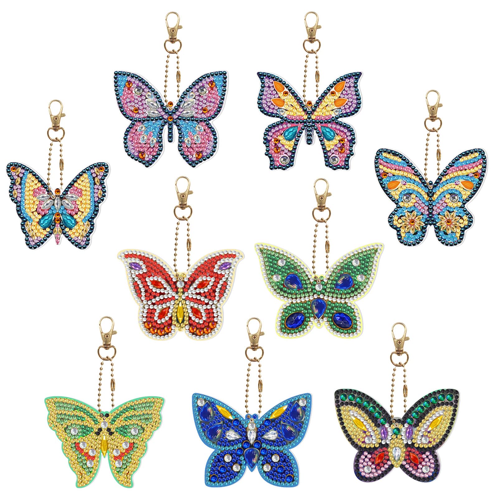 DIY Diamant Malerei Schlüsselanhänger - 5D Kristall Buchstabe F