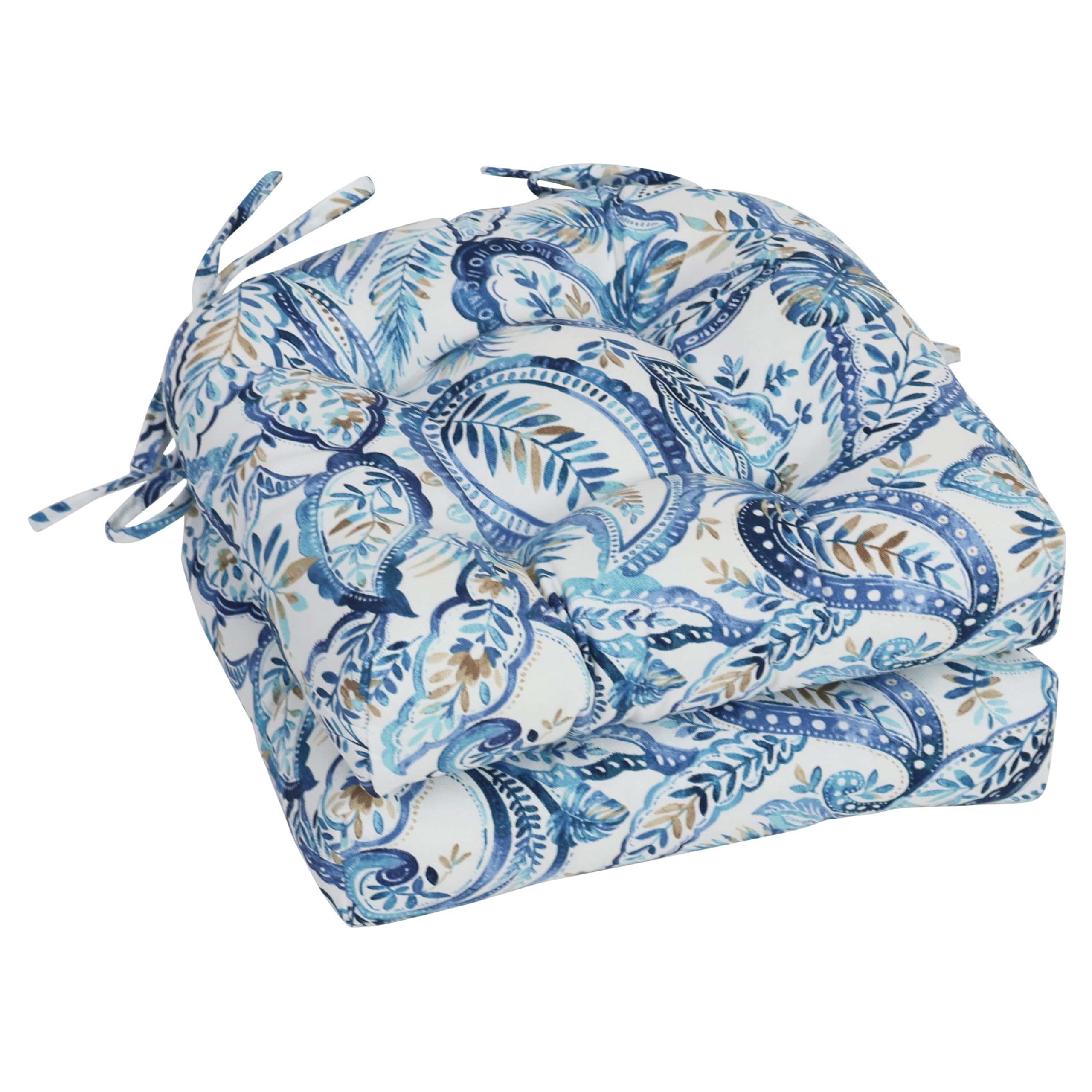 Blazing Needles Rounded Back Outdoor Chair Cushion, 16" x 16", Faylynn Lapis 2 Count-image-35