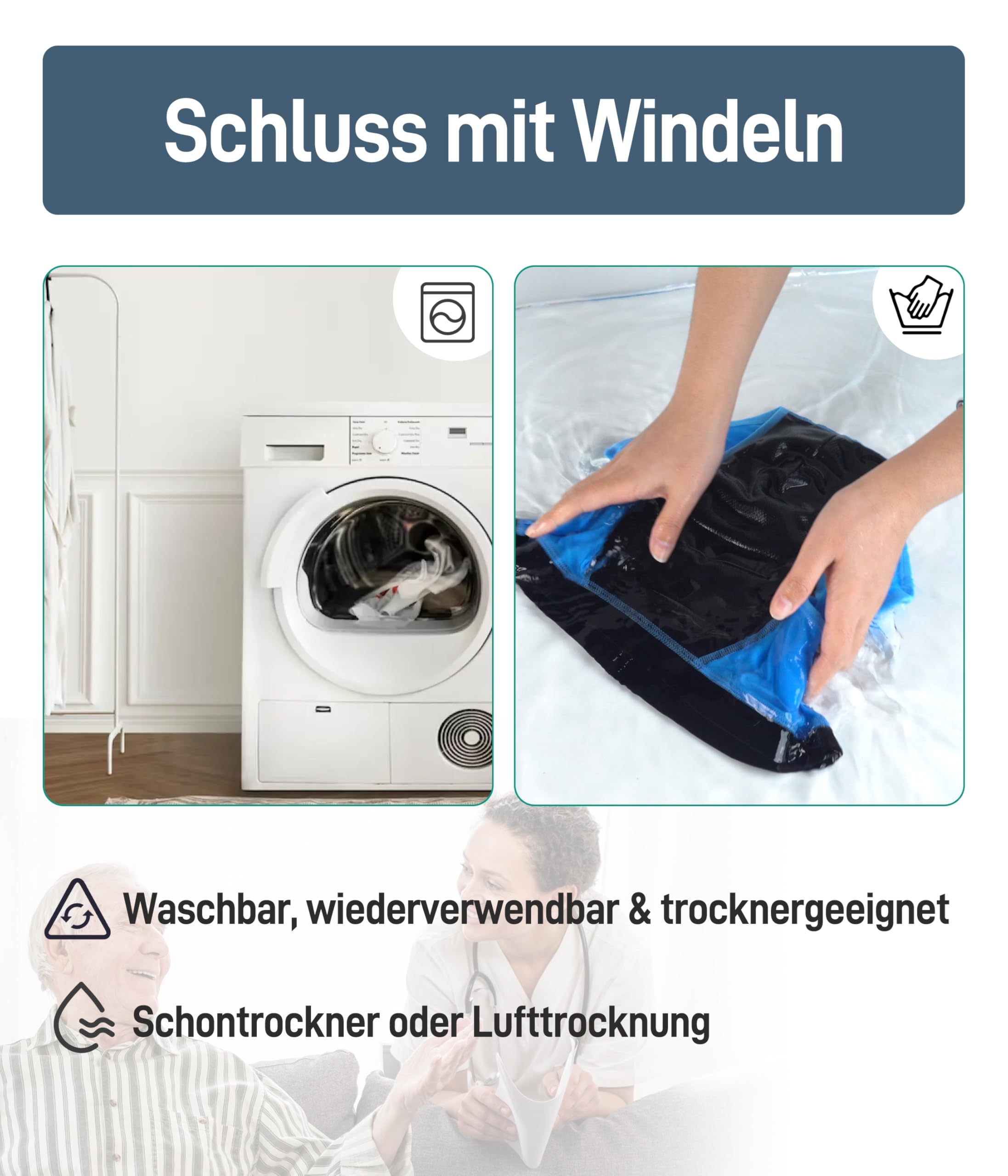 Inkontinenz Pants Männer 5 Pack,150ML Saugfähige Waschbare Baumwolle Inkontinenz Boxershorts Herren,Wiederverwendbare Auslaufsichere Unterhosen,Geruchshemmende Unterwäsche(Multicolor01, M)