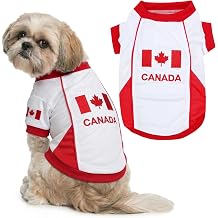 Parisian Pet Team Canada Dog Jersey - Breathable Mesh Puppy Football Jersey - Lightweight Stretch Sporty Dog Clothes - Summer Shirts for Medium Dogs - Soccer Jersey for Dogs - Sportswear Pet Clothes