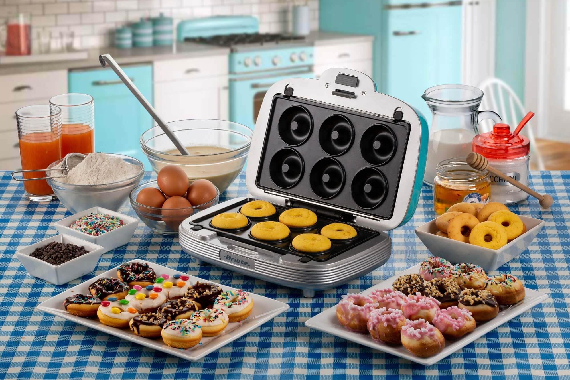 Sandwichera ARIETE 1972/01 3 en 1 Cupcakes Donuts Azul