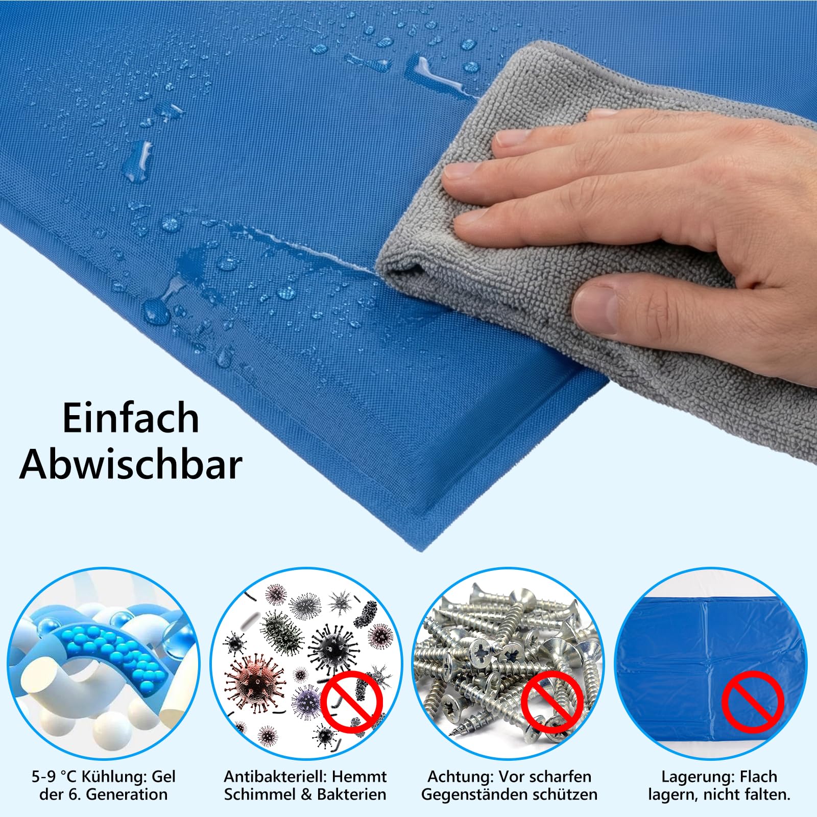 Tapis Rafraichissant Chat 50x60 cm.Tapis Rafraichissant Chien Épaisse Couche Auto-Rafraîchissante pour Une Fraîcheur Durable. Convient aux Chiens de Petite et Moyenne Taille
