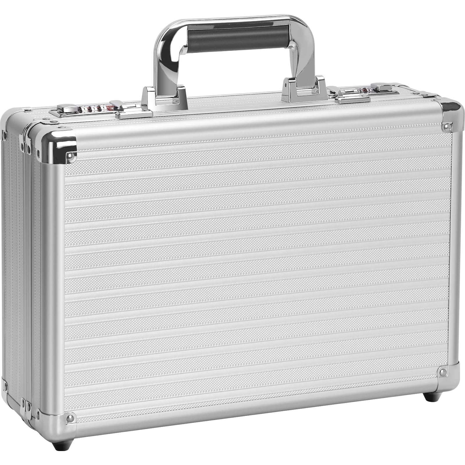 LOCKCURX Contenitore organizer per documenti, 36 x 24 x 11,4 cm, con chiusura a doppia combinazione per contanti, documenti e oggetti di valore, argento