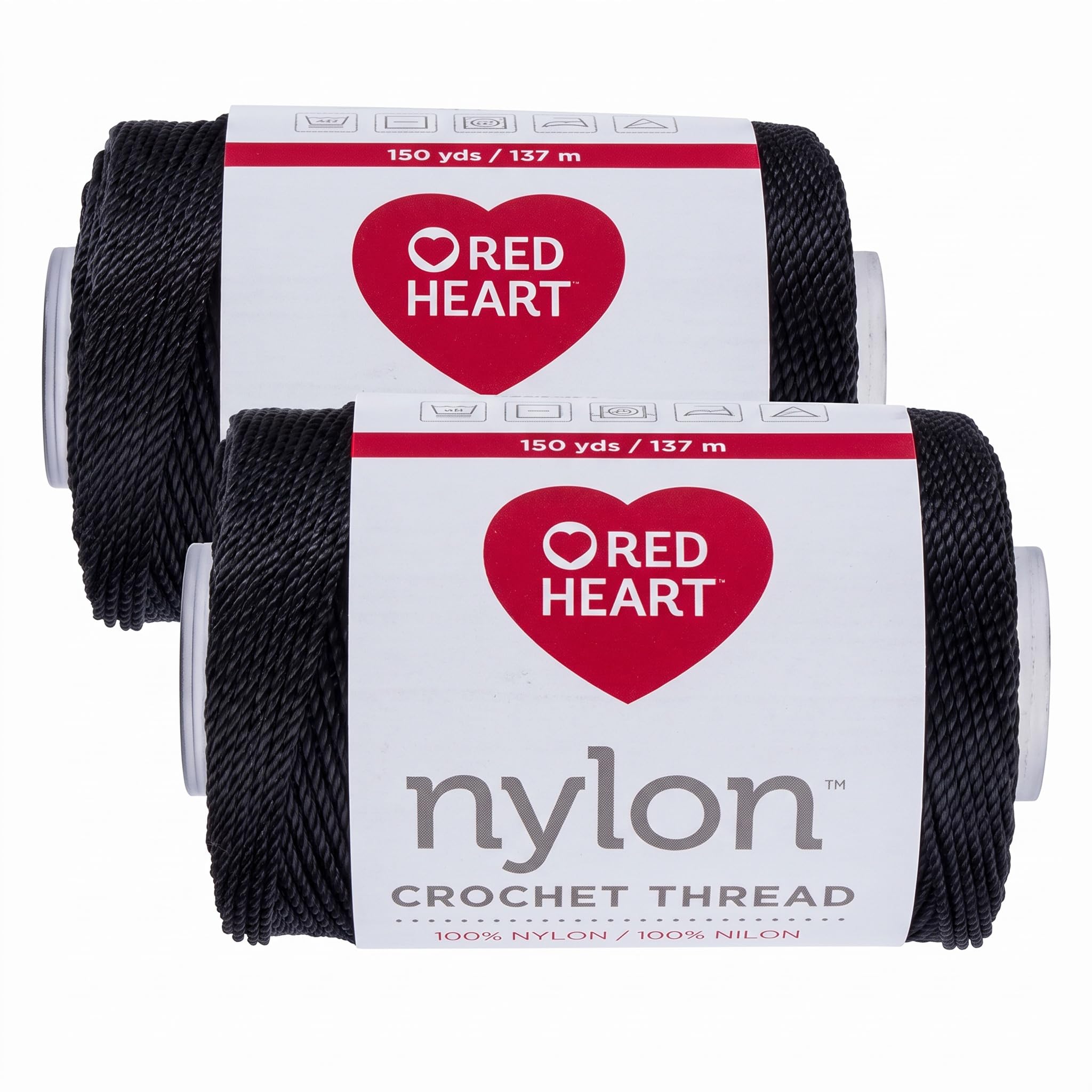 Red Heart Crochet Thread Black Crochet - 2 Pack of 0 - Nylon - Size 18-150 Yards - Knitting/Crochet