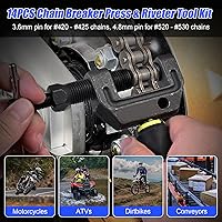 Vista 4 de Motorcycle Chain Breaker Tool Kit,14PC Chain Cutter, Link Removal & Rivet Press Tool for 420 425 520 530 Chains, Fits Motorcycle, ATV, Dirt Bike