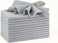 Vista 22 de Servilletas de tela de Palisa para cena con detalle de orilla y esquinas ingletadas, juego de 4 (45.7 x 45.7 cm) Azul marino - Servilletas de cena