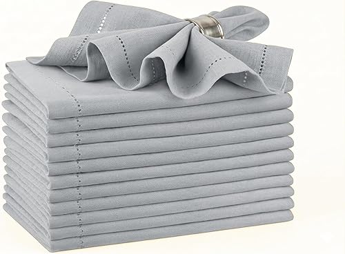 Miniatura 22 de Servilletas de tela de Palisa para cena con detalle de orilla y esquinas ingletadas, juego de 4 (45.7 x 45.7 cm) Azul marino - Servilletas de cena