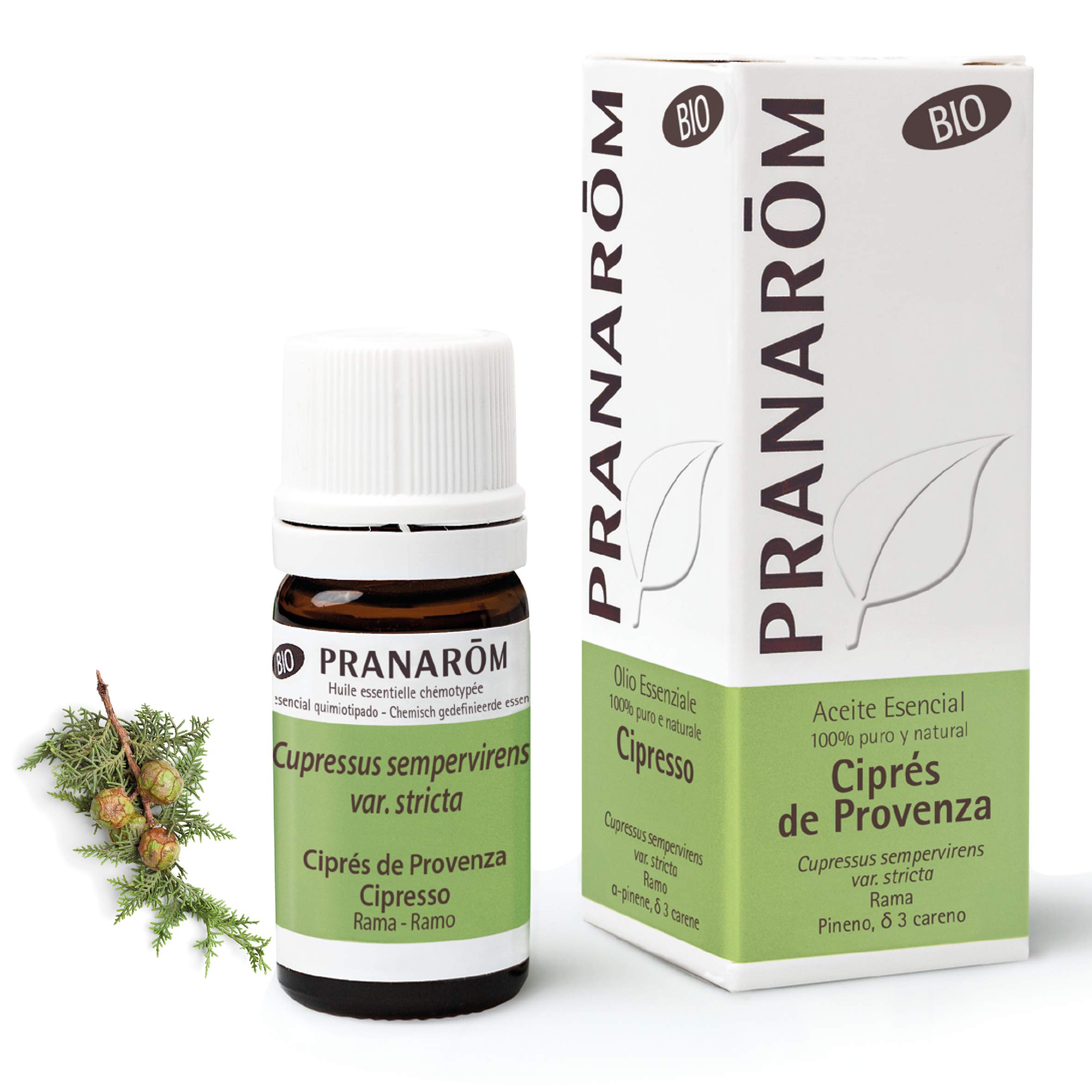 PRANARÔM - Olio Essenziale di Cipresso della Provenza Bio - Cipresso Sempreverde - Tonico & Proprietà Circolatorie - Ramo - 5 ml