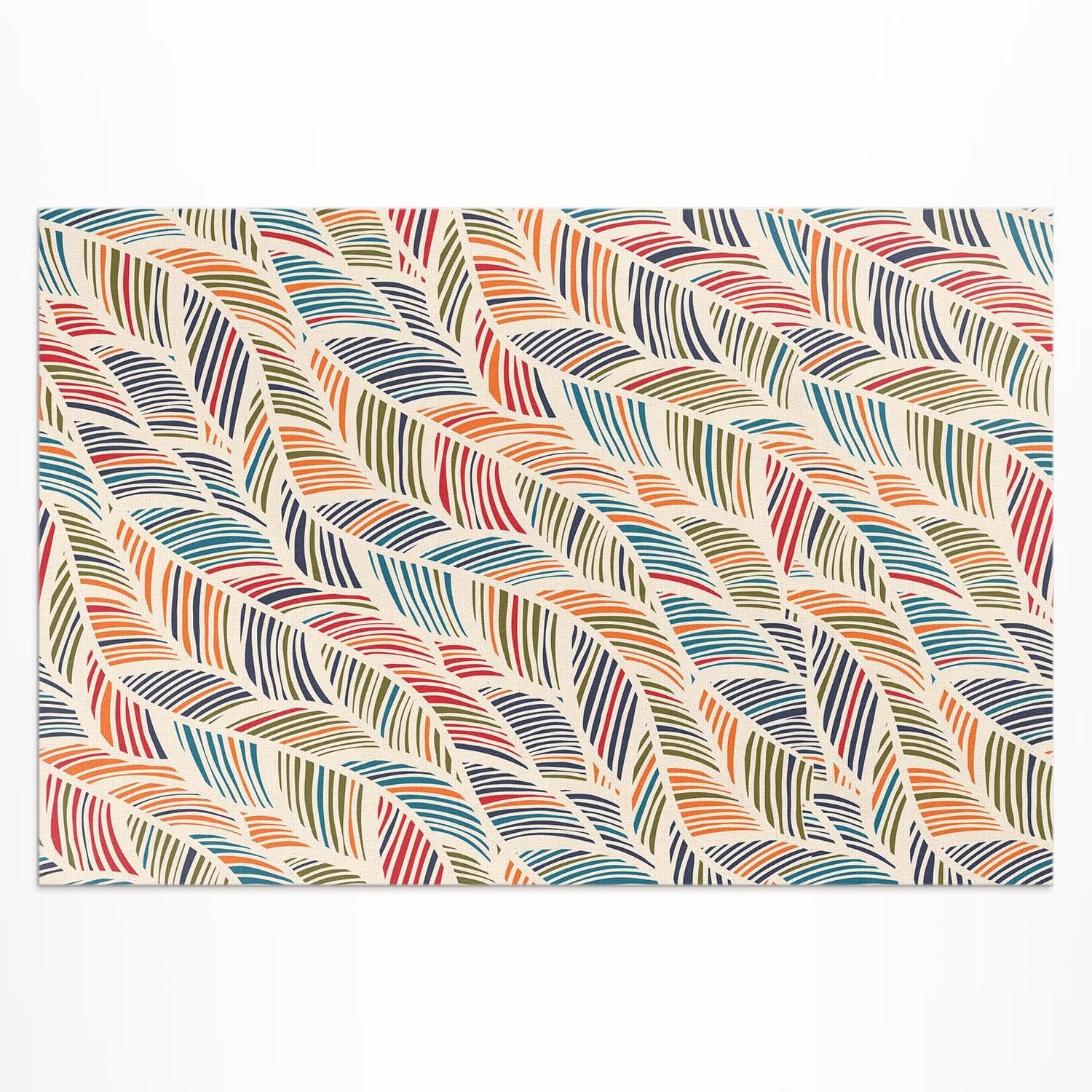 Tapis extérieur imperméable 120x180 cm en PVC motif feuilles pour rénover le sol du balcon