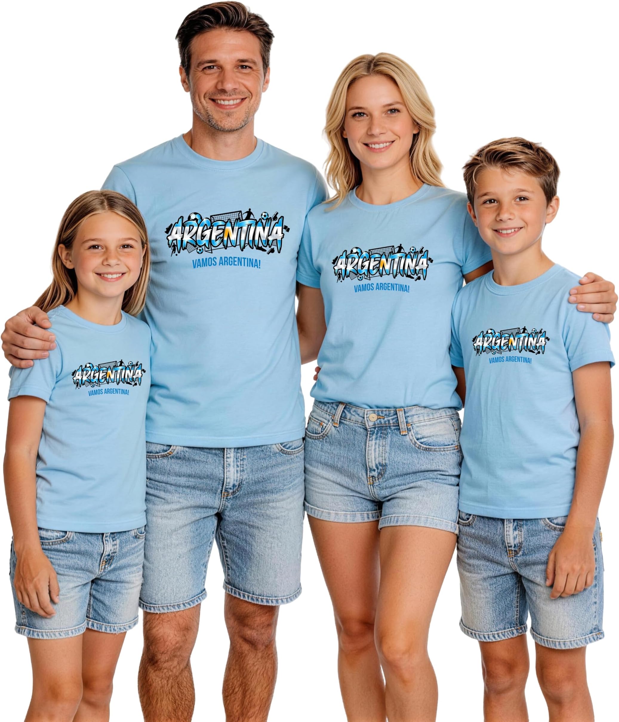 2026 Soccer Match Fan Shirts for Men Women Kids Family, Sports Jersey Style Tees with Stickers and Tournament Bracket
