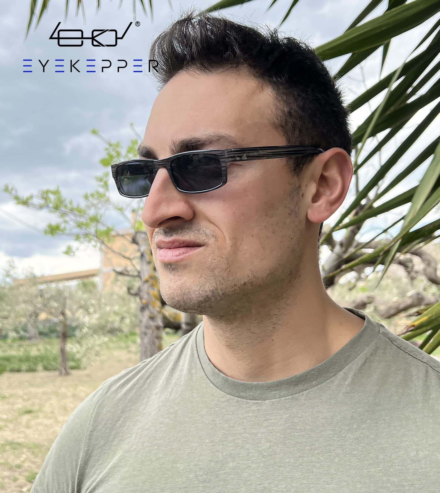 Eyekepper Spring Hinge Striped Reading Glasses (3 works) Men Sunshine Readers Grey Lens +1.0, 3pcs All Grey Lens, +1.00 - Image 2