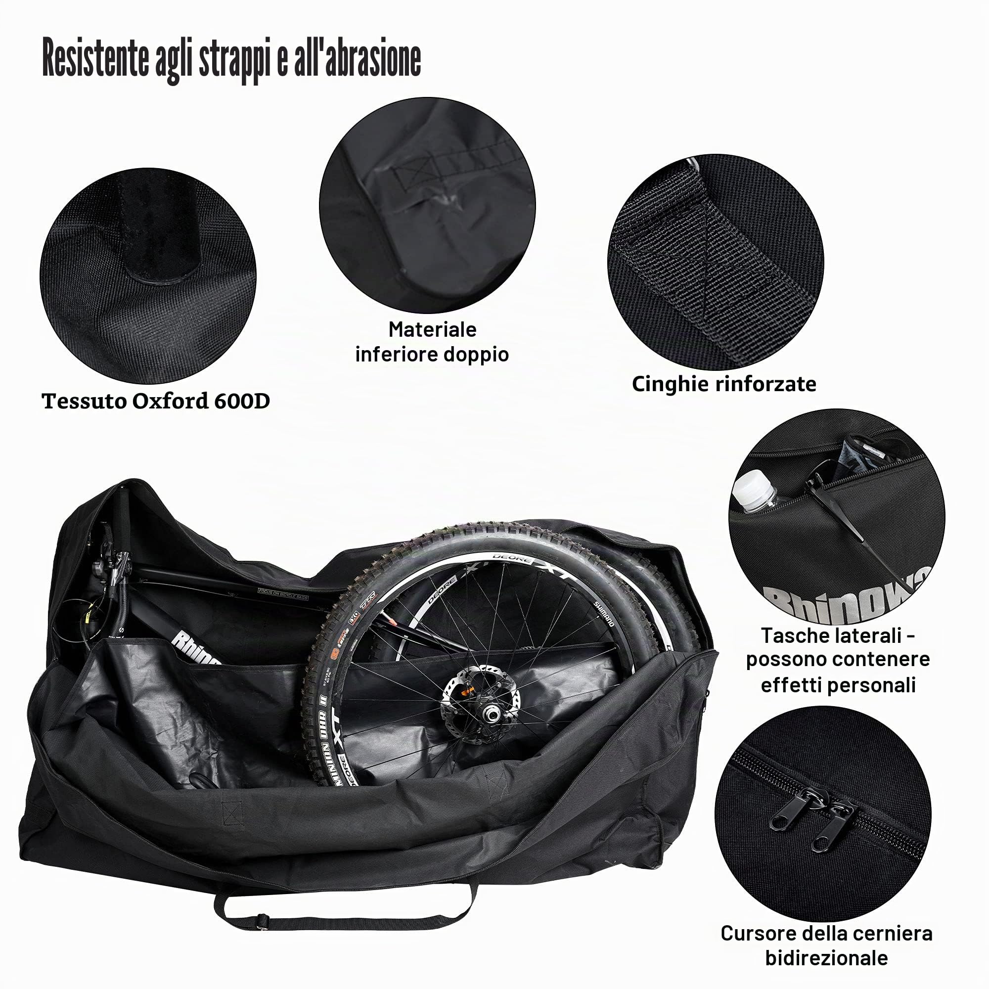 UBORSE Borsa da trasporto per bicicletta, impermeabile, pieghevole, per bicicletta pieghevole da 26", pieghevole, da corsa, 700 C, con custodia