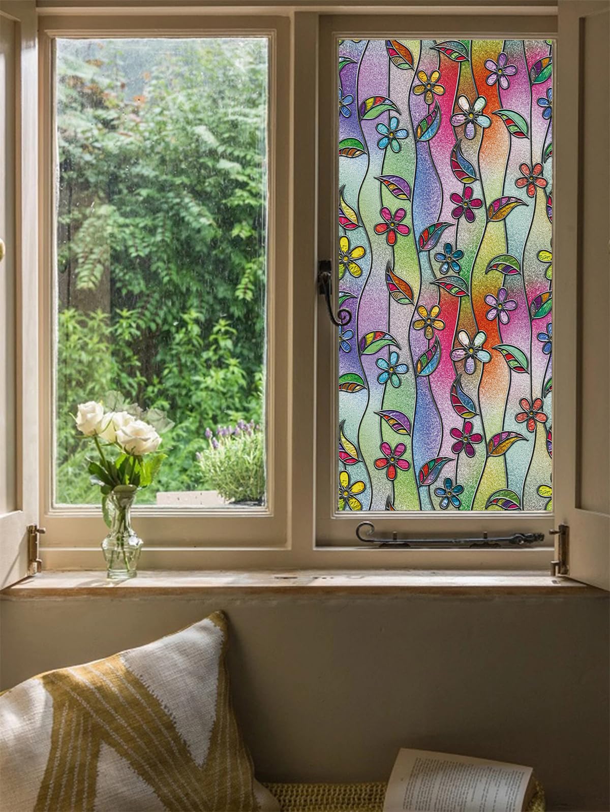 Pellicola Adesiva Iridescente Per Vetri - Effetto Arcobaleno, 45x200cm, Decorativa E Di Sicurezza, Per Finestre - Foto 9