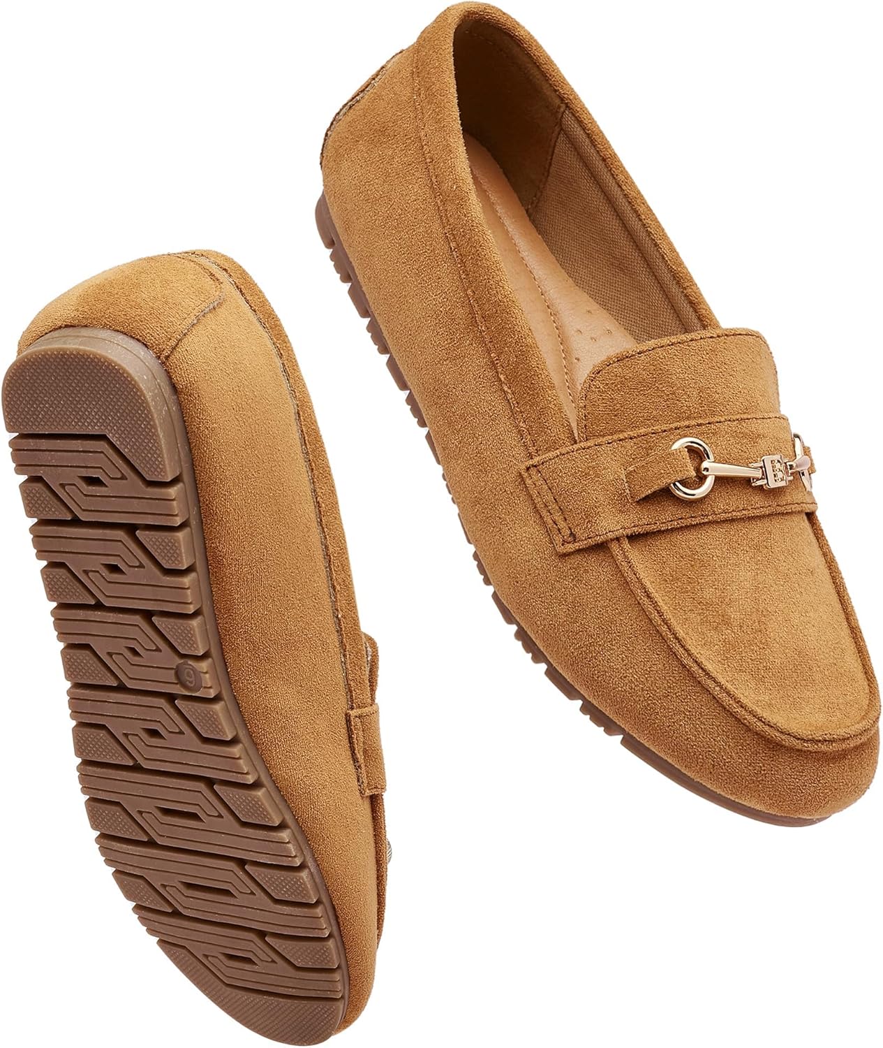 Women's Wide Loafers Casual Slip on Flat Shoes Women's Comfort Penny Loafers with Arch Support Women Dressy Moccasins - Image 8