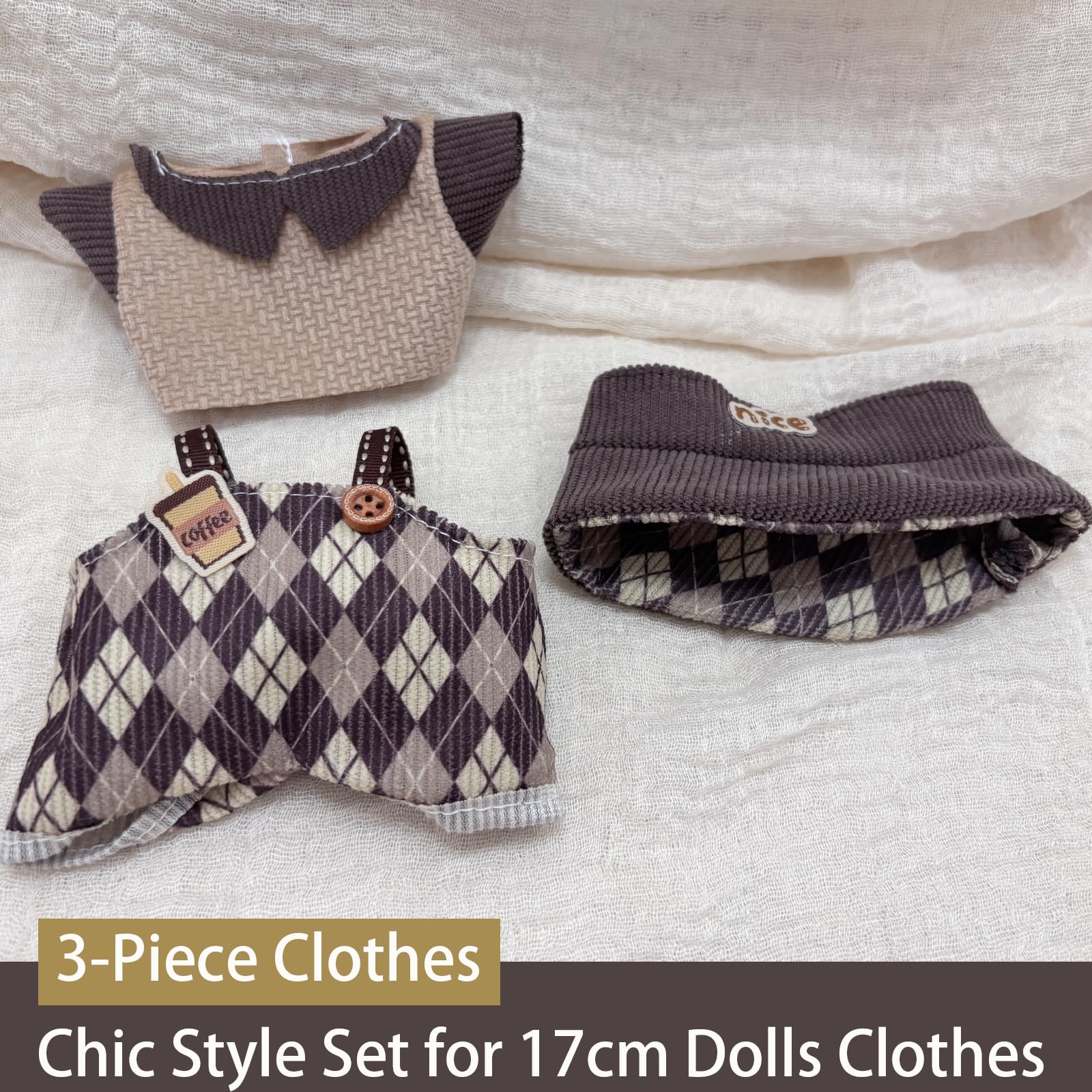 5-Piece Doll Clothes Set For 17cm Dolls – Purple Butterfly Skirt, Bow, Bag, Glasses & Shoes