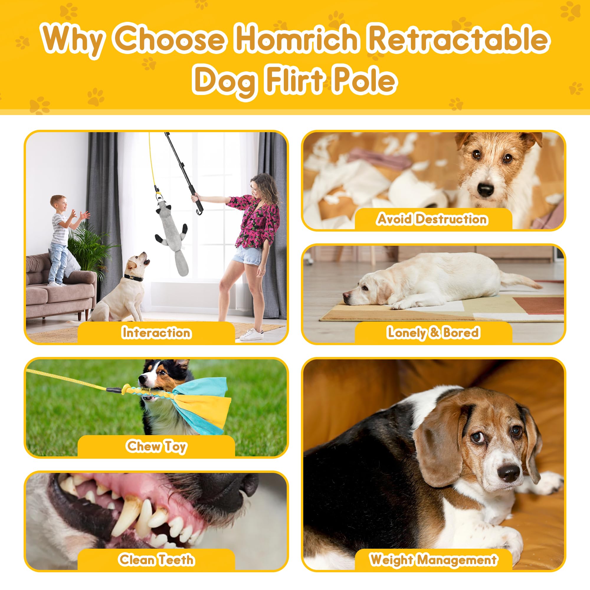 Perros de palo de coqueteo, extensible para perros extra fuertes para entrenar la agilidad del perro, equipo de juego para perros al aire libre con 2 juguetes masticables para perros pequeños,