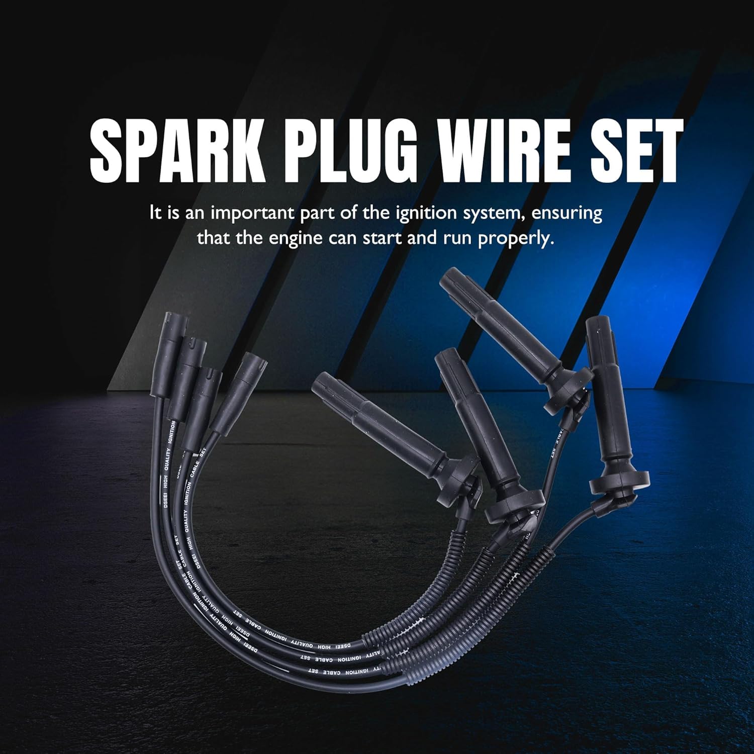 SOA430Q119 Ignition Spark Plug Wires Set of 4 Compatible with SAAB 9-2X, Subaru Baja H4 2.5L, Forester H4 2.5L, Impreza H4 2.2L, Impreza H4 2.5L, Legacy H4 2.2L, Legacy H4 2.5L, Outback H4