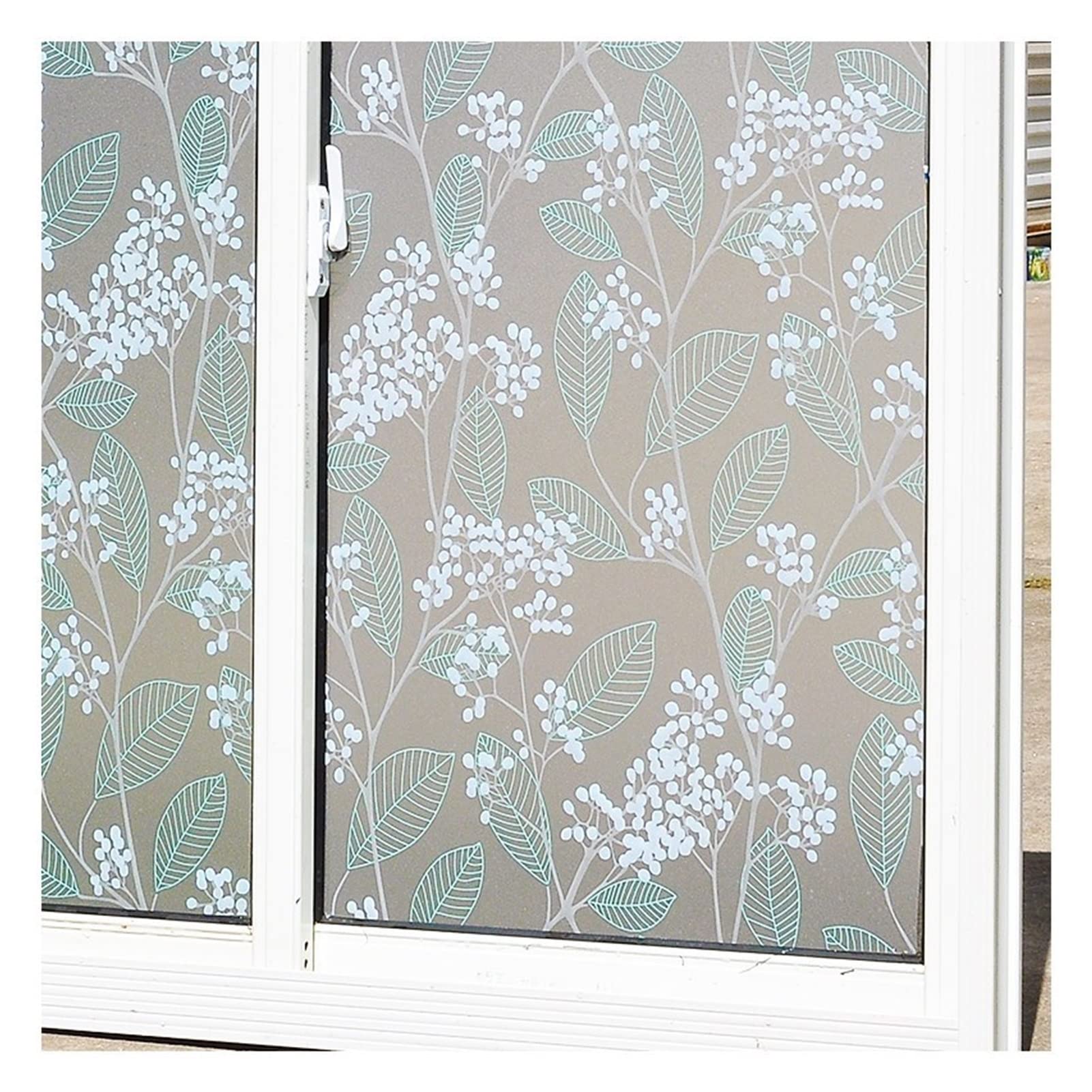 Mattmattierte Buntglas-Fensterfolie | Mehrfarbige Multisize-Fensteraufkleber: Matter, mattierter Buntglas-Dekorationsaufkleber(Green,60 x 500 cm)