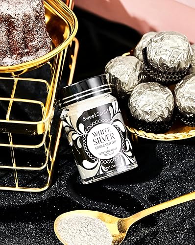 Miniatura 2 de Sweet Spell Purpurina comestible (0.53 oz)  Polvo brillante para bebidas, pasteles, cócteles, chispas, 100% comestible y de grado alimenticio,