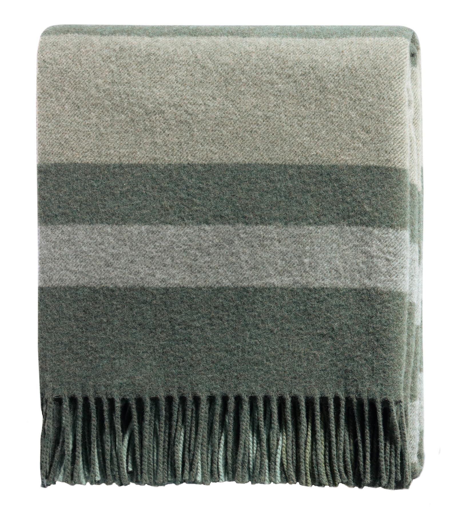 biederlack Plaid mit Fransen Charming Farbe Moss Größe 150 x 200