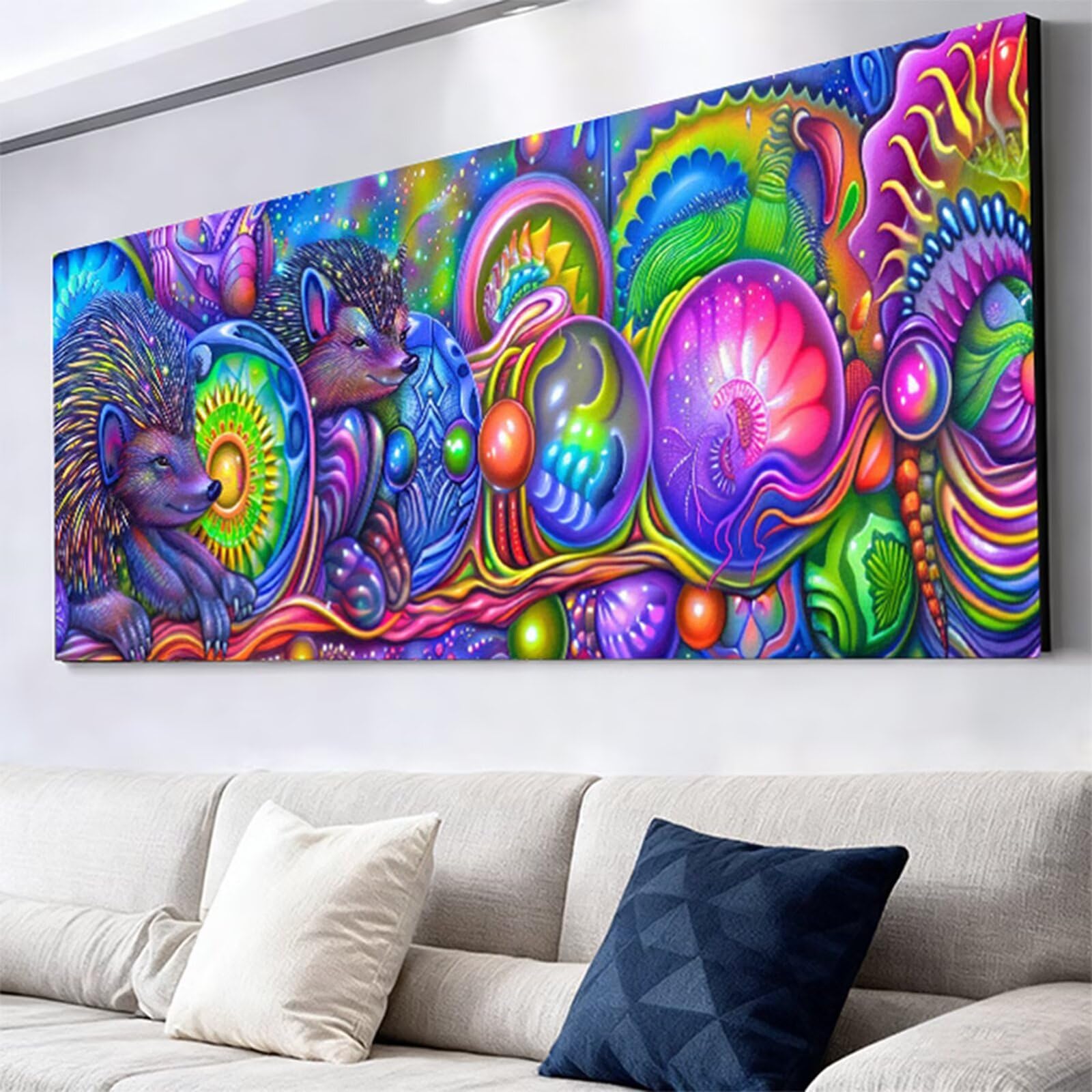 Duże zestawy do malowania diamentami dla dorosłych, sztuka 5D Dimond Art Hedgehog Gem Arts and Crafts dla dzieci, zestaw do haftu krzyżykowego z kryształami strasu, dekoracja pokoju, prezenty 240 x 80