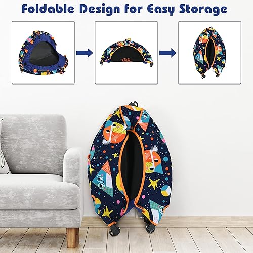 Miniatura 3 de GYMAX Trampolín para niños, 36 pulgadas, aprobado por la ASTM, mini trampolín con pasamanos extraíble, hamaca plegable para columpio de árbol,