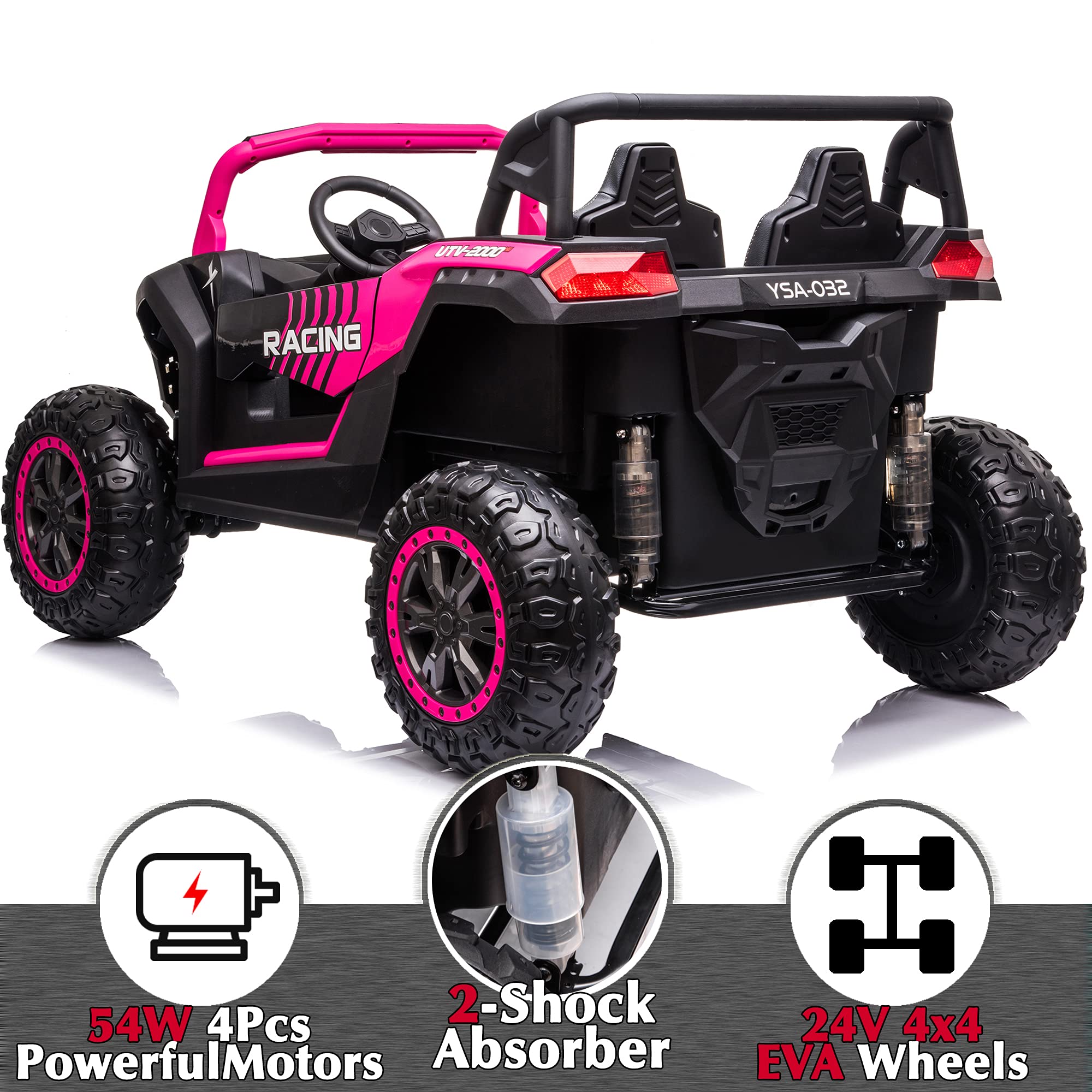 sopbost 24V Ride On Toy Kids Ride On Buggy UTV with Parent Remote 4WD