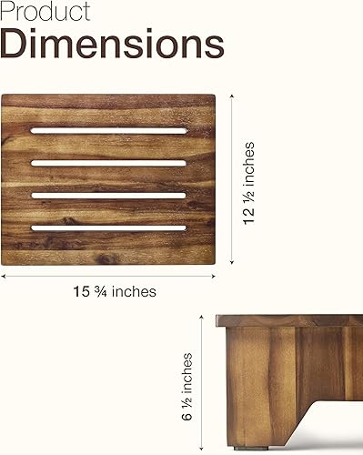 Vista 39 de Holana Taburete de madera de 6.5 pulgadas para adultos (no requiere montaje): 500 libras taburetes de un solo paso para elevador de cama alta - Negro