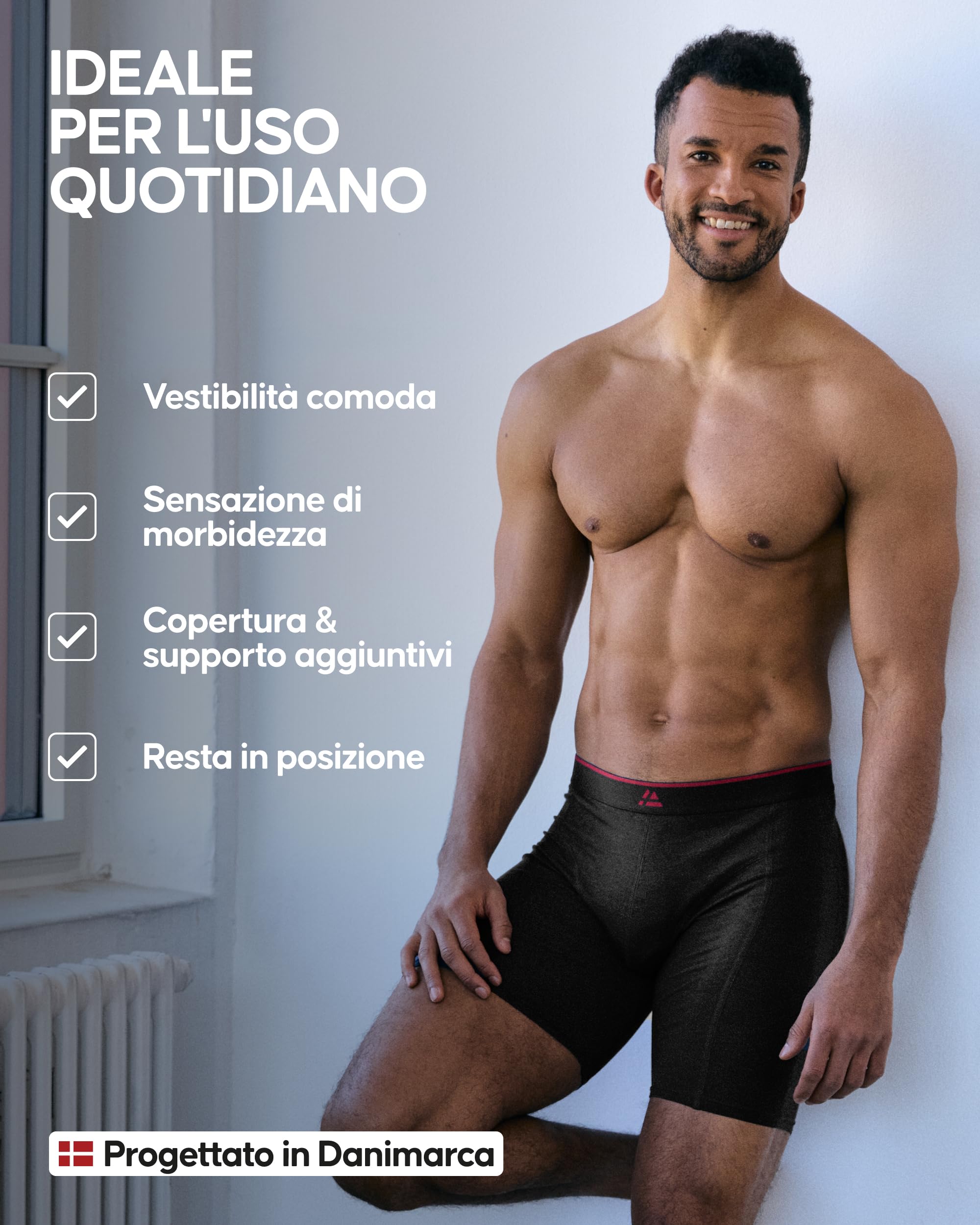 DANISH ENDURANCE Boxer Uomo Lunghi in bambù Ultra Morbido, Mutande Boxer a Pantaloncino in Bamboo, 3 o 6 Paia
