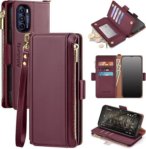 Antsturdy Motorola - Funda tipo cartera para Moto G Stylus 5G 2022 con tarjetero para mujeres y hombres, funda para teléfono Moto Stylus 5G 2022 con